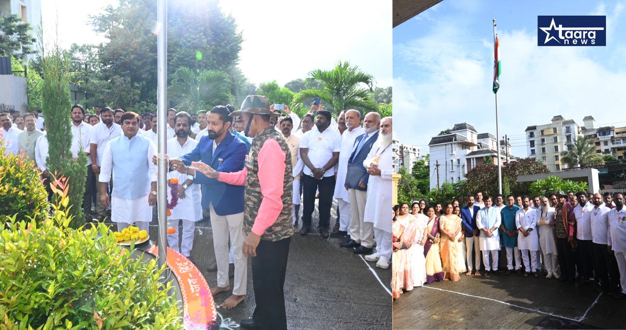 bjp kolhapur district office 80th independence day rohit chavan felicitation